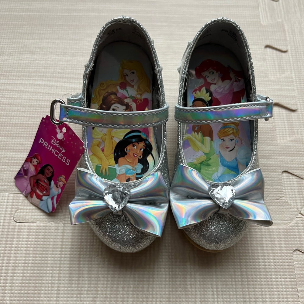 NEW Disney princess silver sparkle dress up shoes size 6